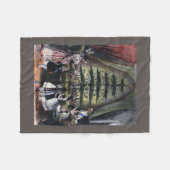 ビクトリア女王のクリスマスツリー フリースブランケット (正面(横))