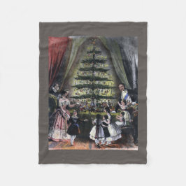 ビクトリア女王のクリスマスツリー フリースブランケット