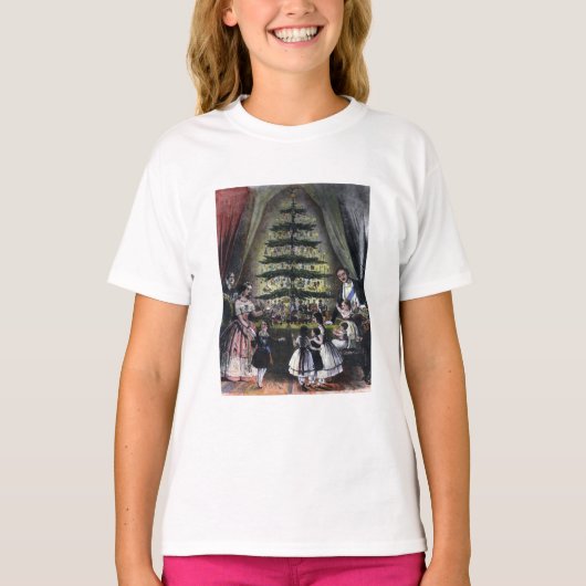 ビクトリア女王のクリスマスツリー Tシャツ (正面)