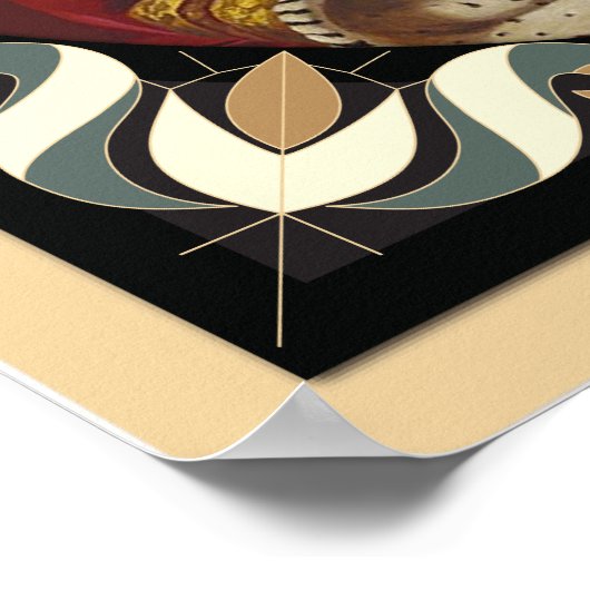 ビクトリア女王の戴冠式ポートレート（フレームエッジ付き） ポスター (角)