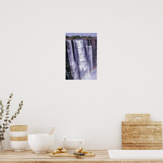 ビクトリア州上空のレインボー滝 – ジンバブエ,アフリカ ポスター (キッチン)