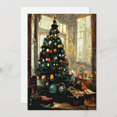 ビクトリア式のクラシックなクリスマスツリー シーズンカード (正面/裏面)