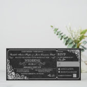 ビクトリア式ウェディングチケット招待状（RSVP付き） 招待状 (スタンド正面)