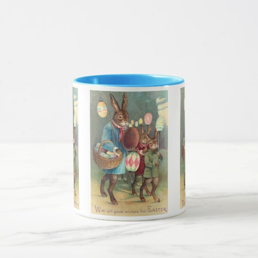 ビクトリア時代のイースターの願い - ウサギたち マグカップ (中央)
