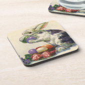 ビクトリア時代のイースターバニー、卵と花 コースター (左側)