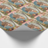 ビクトリア時代のイースター ヴィンテージの少女と少年 ラッピングペーパー (角)