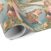 ビクトリア時代のイースター ヴィンテージの少女と少年 ラッピングペーパー (ロールコーナー)