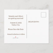 ビクトリア時代のクラシカルな結婚式の招待状 案内ポストカード (裏面)