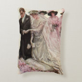 ビクトリア時代のクラシカルな結婚式の花嫁と新郎 アクセントクッション (裏面(縦))