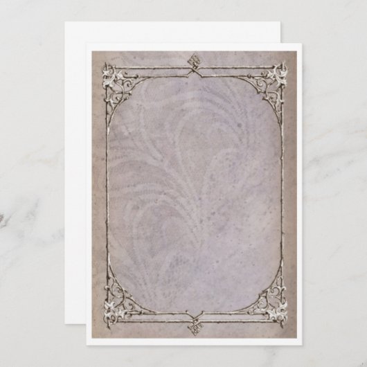ビクトリア時代のクラシックな枠線の招待状 招待状 (正面/裏面)