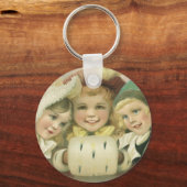 ビクトリア時代のクリスマスの姉妹たち、ヴィンテージの子供 キーホルダー (正面)
