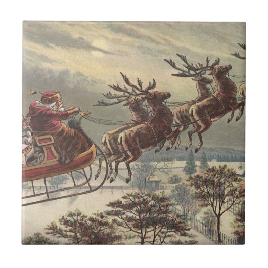 ビクトリア時代のクリスマスイブのサンタクロースのスレイ タイル (正面)