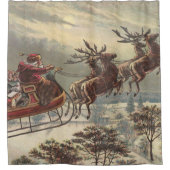 ビクトリア時代のクリスマスイブのサンタクロースのスレート シャワーカーテン (正面)