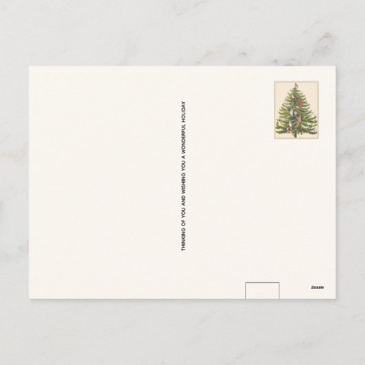 ビクトリア時代のクリスマスツリーのホリデーカード シーズンポストカード (裏面)