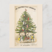 ビクトリア時代のクリスマスツリーのホリデーカード シーズンポストカード (正面)
