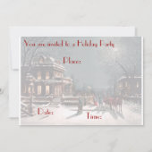 ビクトリア時代のクリスマスパーティーの招待状 招待状 (裏面)