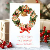 ビクトリア時代のクリスマスリースのホリデーパーティー 招待状