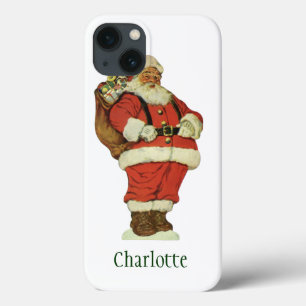 ビクトリア時代のクリスマス、おもちゃを抱えたビクトリアンサンタクロース iPhone 13ケース