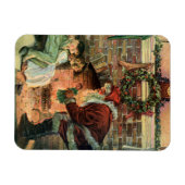 ビクトリア時代のクリスマス、サンタクロースの子供たち マグネット (横)