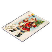 ビクトリア時代のクリスマス サンタクロース 風船 ノートブック (左側)