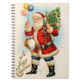 ビクトリア時代のクリスマス サンタクロース 風船 ノートブック (正面)