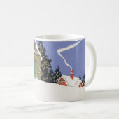 ビクトリア時代のクリスマス、パーティーに行くビクトリアンカップル コーヒーマグカップ (正面右)