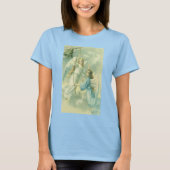 ビクトリア時代のクリスマス、ベルを鳴らすビクトリアン天使 Tシャツ (正面)