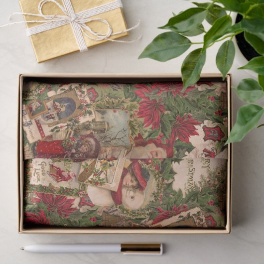 ビクトリア時代のクリスマス ポストカードの雑誌 薄葉紙 (ギフト)