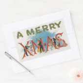 ビクトリア時代のクリスマス、メリークリスマスパーティ 長方形シール (封筒)