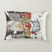 ビクトリア時代のクリスマス ヴィクトリアン人々が教会へ行く アクセントクッション (裏面)