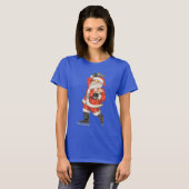 ビクトリア時代のクリスマス ヴィクトリアン サンタクロース アイススケーター Tシャツ (正面フル)