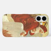 ビクトリア時代のクリスマス ヴィンテージサンタクロースが煙突を降りる Case-Mate iPhoneケース (裏面 (横))