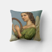 ビクトリア時代のクリスマス、ヴィンテージ天使のハープ奏者 クッション (裏面)