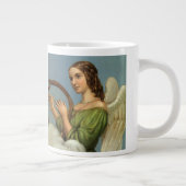 ビクトリア時代のクリスマス、ヴィンテージ天使のハープ奏者 ジャンボコーヒーマグカップ (右)