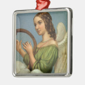 ビクトリア時代のクリスマス、ヴィンテージ天使の音楽ハープ メタルオーナメント (左)