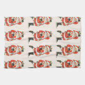 ビクトリア時代のクリスマス ヴィンテージ サンタクロース アイススケーター キッチンタオル (横)