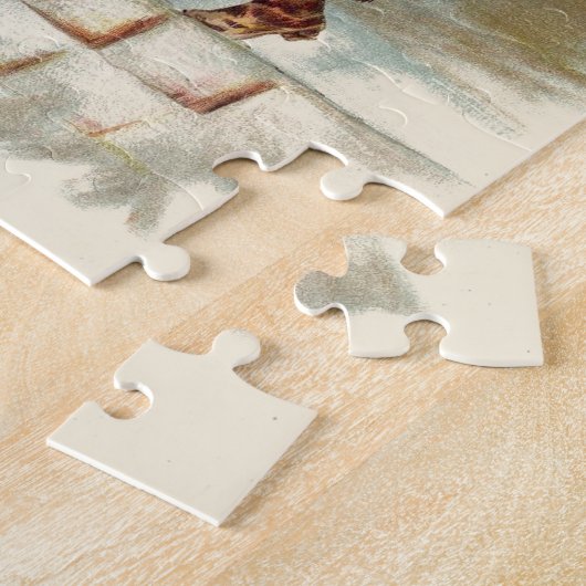 ビクトリア時代のクリスマス ヴィンテージ セイント ニコラスが屋根の上 ジグソーパズル (側面)