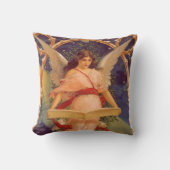 ビクトリア時代のクリスマス、天使が聖書を読む クッション (正面)