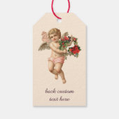 ビクトリア時代のクリスマス、天使と花のリース ギフトタグ (裏面)