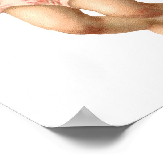 ビクトリア時代のクリスマス、天使と花のリース ポスター (角)