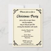 ビクトリア時代のクリスマス、天使と花のリース 招待状 (裏面)