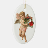ビクトリア時代のクリスマス、天使と花輪 セラミックオーナメント (右)