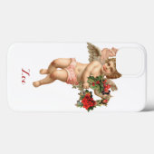 ビクトリア時代のクリスマス、天使と花輪 Case-Mate iPhoneケース (裏面 (横))