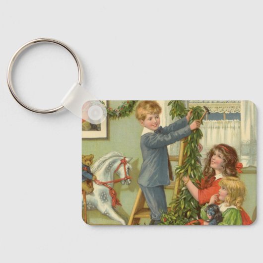 ビクトリア時代のクリスマス、子供たちが飾る キーホルダー (裏面)