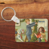 ビクトリア時代のクリスマス、子供たちが飾る キーホルダー (裏面)