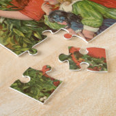 ビクトリア時代のクリスマス、子供たちが飾る ジグソーパズル (側面)