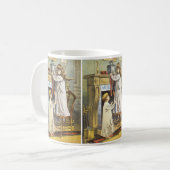 ビクトリア時代のクリスマス、子供のクリスマスストッキング コーヒーマグカップ (正面左)