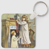 ビクトリア時代のクリスマス 子供のクリスマス靴下 キーホルダー (裏面)