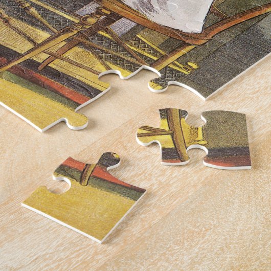 ビクトリア時代のクリスマス、子供のクリスマス靴下 ジグソーパズル (側面)