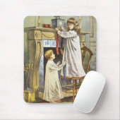 ビクトリア時代のクリスマス、子供のクリスマス靴下 マウスパッド (マウス)